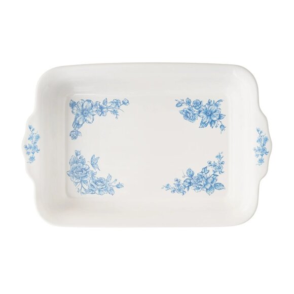 Pioneer Woman Agatha Baker W/ Polypropylene Lid 7"x11" Floral Small Rectangular - Picture 2 of 6